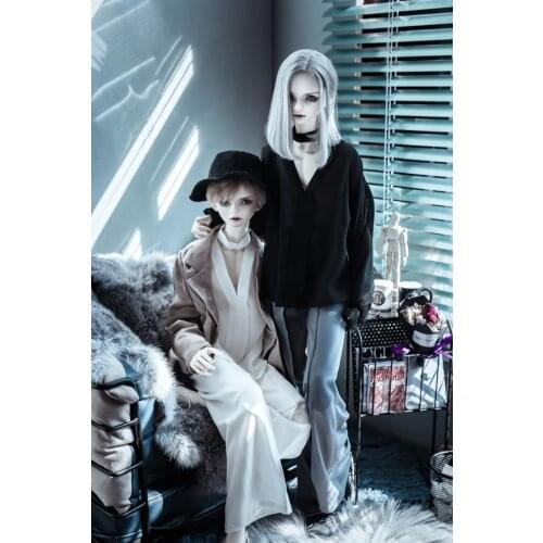 BJD doll dress is suitable for 1/3 1/4 size V-neck lantern sleeve chiffon pullover with 2 color doll accessories