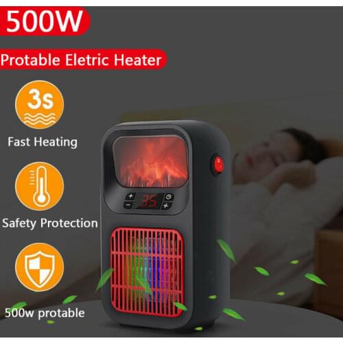 Portable 3D Flame Heater Space Home Mini Electric Heaters Heated Room Heaters Fan Small Heating Stove Radiator Machine US UK EU