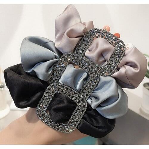 Q 1Pcs Korean Style For Women Girls Pure Color Elastic Hair Bands Large Intestine Geometric Ornaments Ponytail Holder