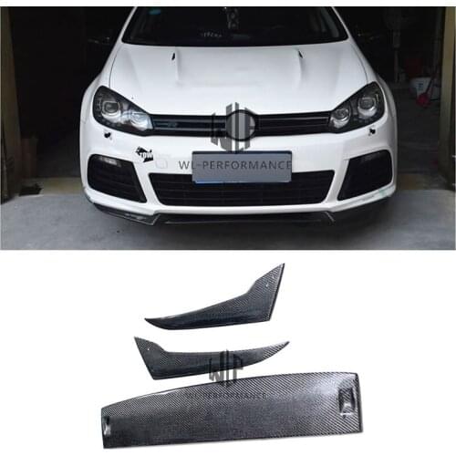 VW Golf 6 Carbon Fiber Front Bumper Lip Splitter Car Styling For Volkswagen Golf 6 R20 Osir Style Car Body Kit 2010-2013