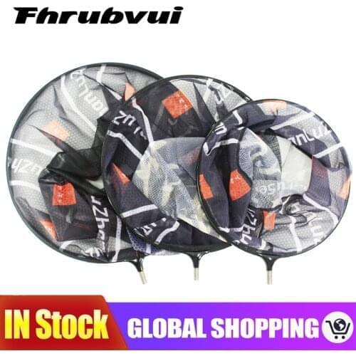 Fishing Folding Net Titanium Alloy Brail Head Round Small Mesh Fishing Hand Landing Net Fishing Accessories Gear