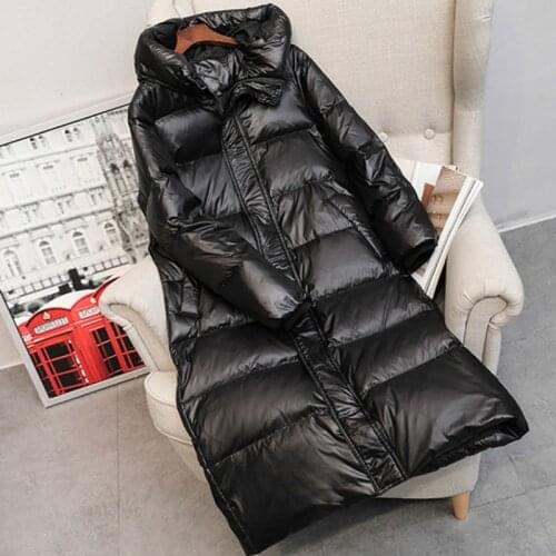 90% White Duck Down Warm Jacket Winter Long Down Coat Women Thick Hooded Winter Zipper Plus Size Windproof Snow Outwear