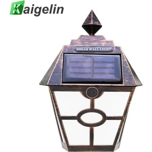Outdoor Waterproof Solar LED Wall Lamp Retro Hexagonal Pane Wall Light for Courtyard Garden Villa Garage Lighting