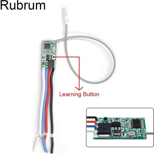 Rubrum 433Mhz Universal Wireless DC 3.6V-24V Remote Control Switch 1 CH RF Relay Receiver Micro Mini LED Light Controller DIY