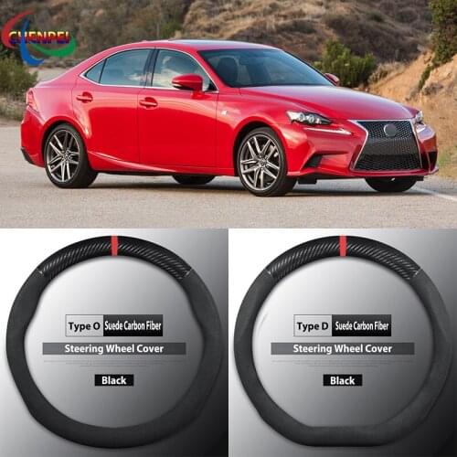 Four Seasons Universal Non-Slip Carbon Fiber Suede Steering Wheel Cover For Lexus IS Car Interior Accessories