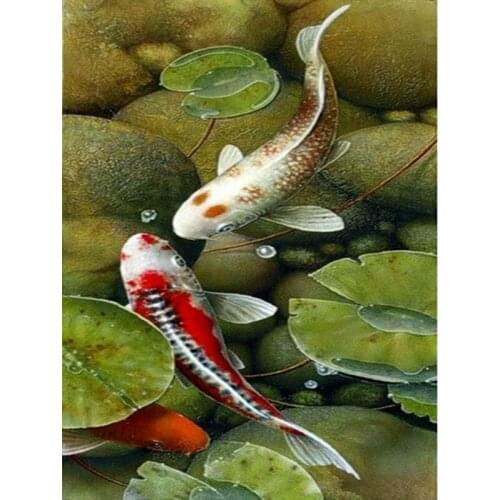 YIKEE diamond painting fish,cross stitch diamond,diamond mosaic paintings Y085