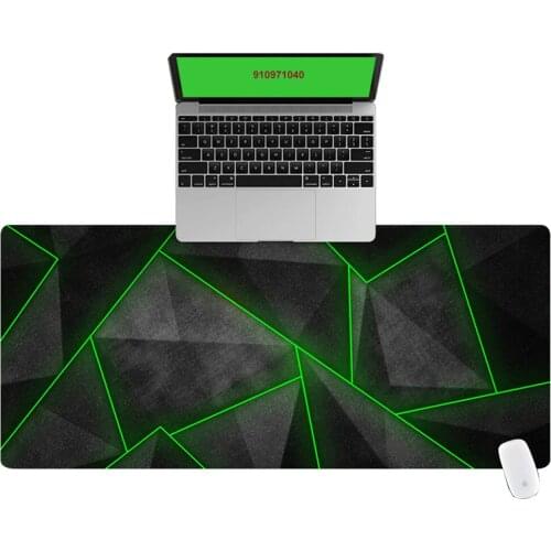 Green Wireframe Office Computer Desk Mat Table Keyboard Big Mouse Pad Laptop Cushion Desk Non-slip Mat Gamer Mousepad Mat