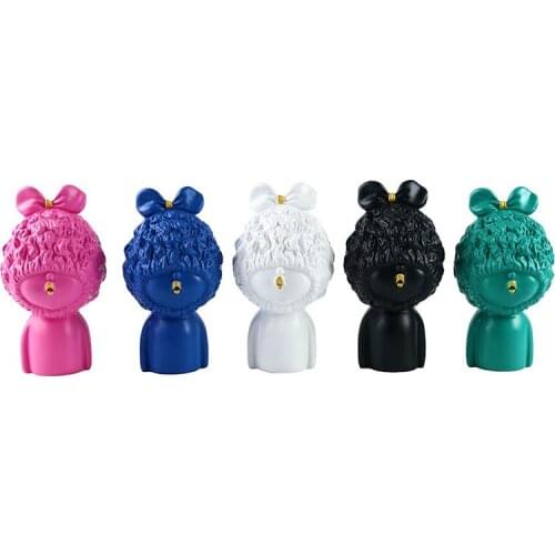 Golden Mouth Curly Hair Girl Sculpture Resin Crafts Gifts Christmas Resin Interior Decoration for Home Living Room Accessories