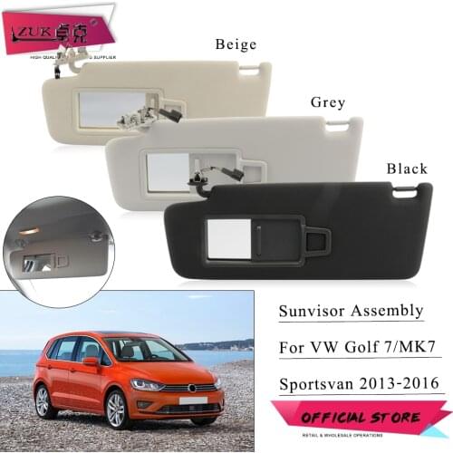 ZUK Car Front Antidazzle Sunshade Sun Visor Interior Sunvisor Sun Shield With Mirror For VW Golf 7 MK7 Sportsvan 2013-2016 Model
