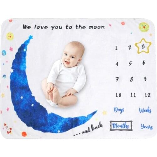 1 Set Baby Monthly Record Growth Milestone Blanket Newborn Photography Props Kit