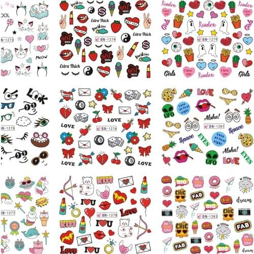 1 Sheet (12pcs) Nail Water Transfer Sticker Decal Peacock&Flower&Geometric, Manicure Green Flowers Cat Nailarts Decorsticker #BN