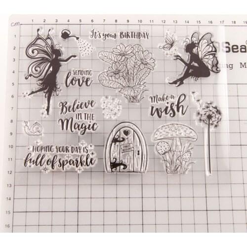 1pc Butterfly Elf Transparent Clear Silicone Stamp Seal DIY Scrapbook Rubber Stencil Coloring Diary Decor Office School Supplies