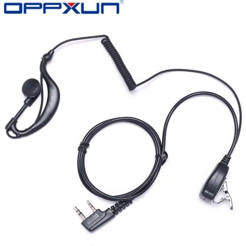 2 Pin Headset PTT Mic 1m Ear Hook Walkie Talkie Earbud Interphone Earphone Earpiece for Baofeng UV5R/ Kenwood / HYT