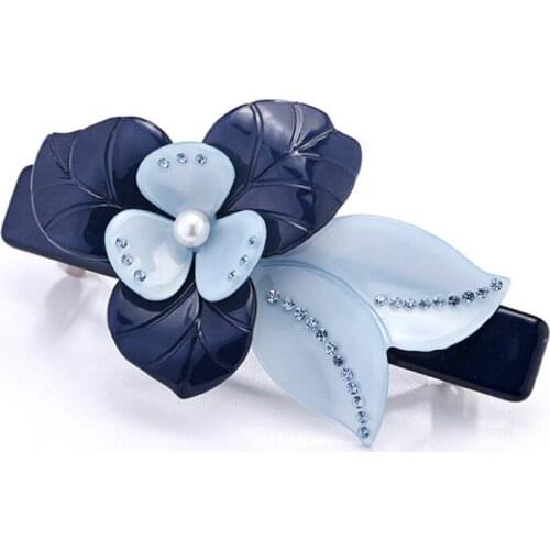 2pcs Flower Peal Hair Accessory Clip - Cellulose Acetate Fancy Hair Jewelry Ornament Barrette for Women Lady Tiara Bridal Wear