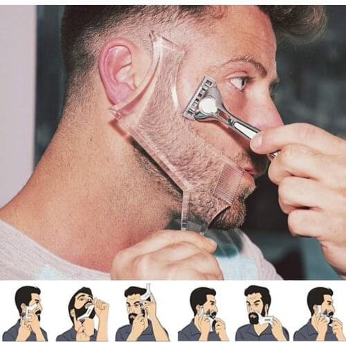5pcs New Men Beard Shaping Styling Template Comb Transparent Mens Beards Combs Beauty Tool For Hair Beard Trim Templates
