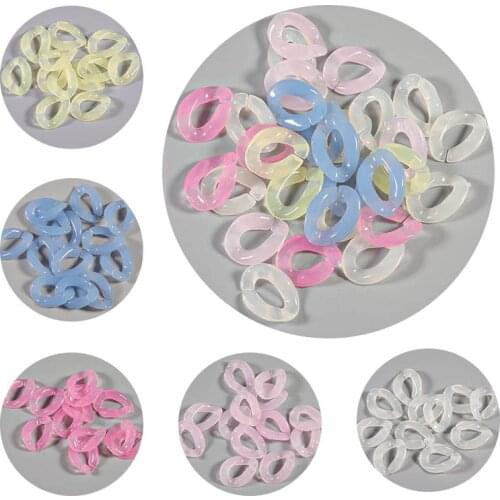 XINYAO 50pcs Acrylic Colored Buckle Beads Ring Buckle Clasp DIY Handbag Key Strap Necklace Accessories Acrylic Chain 23X16.5mm