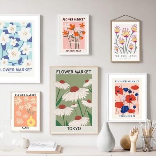 Abstract Flower Collection Exhibition Wall Art Canvas Painting Nordic Posters And Prints Wall Pictures For Living Room Decor