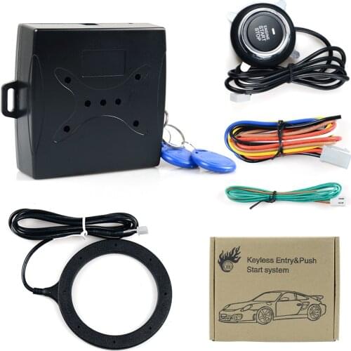 12V Auto Car Alarm One Start Stop Button Engine Push Button RFID Lock Ignition Switch Keyless Entry Starter Antitheft System