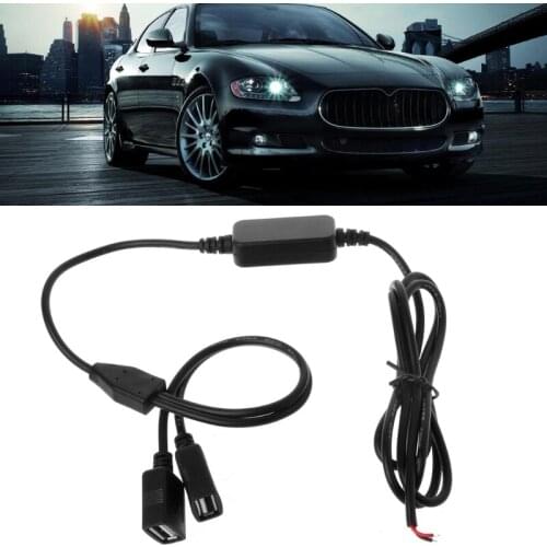 Car Charger Dual USB Female Plug 12V to 5V 3A DC to DC Power Supply Converter For DVR