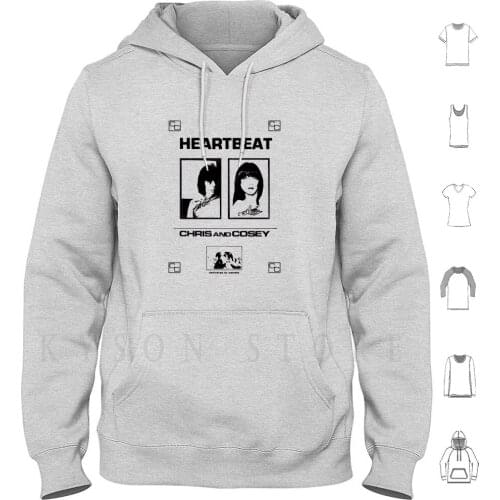 Chris & Cosey-Heartbeat Black Hoodies Long Sleeve Chris Cosey Chris And Cosey Chris Carter Cosey Fanny Tutti