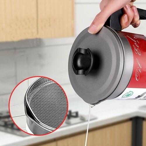 Leakproof Can Grease Container Kitchen Tool Kettle Cooking Separator Multifunction Frying Pot With Strainer Oil Storage