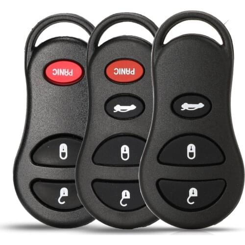 Jingyuqin Remote Car Key Blank Case Cover Replacement For Chrysler Sebring Jeep Liberty Dodge Transmitter 4 Buttons Fob Shell