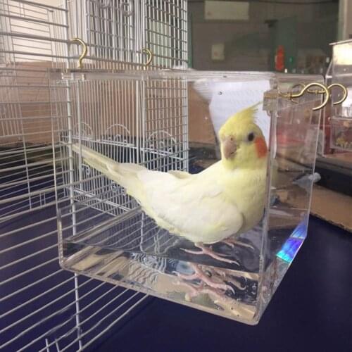 Deluxe Bird Bath Cage Adjustable Hanging Upgraded Large With Clear View Transparent Pet Parrot Bath Household Practical Hen Cage