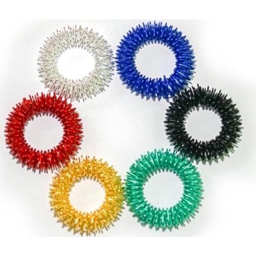 Finger Ring Toy Stress Relief Sensory Spring Fingers Rings Stress Anxiety Relief Finger Toys Spiky Finger Ring/Acupressure Ring