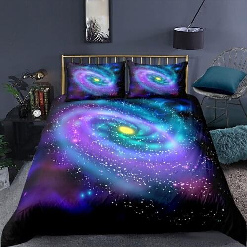 Universe Planet Bedding Set Galaxy Stars Fashoin 3D Print Comforter Luxury Queen King Single Duvet Cover Set Home Textile Decor