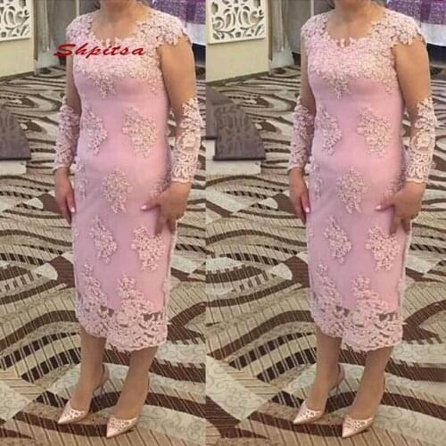 Long Sleeve Lace Mother of the Bride Dresses for Weddings Plus Size Party Dinner Evening Godmother Groom Dresses