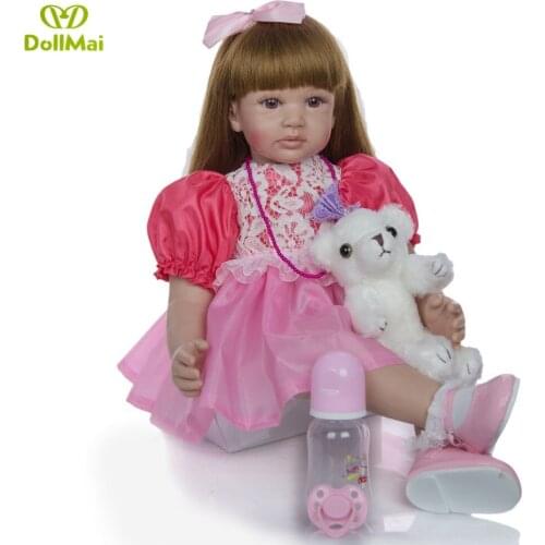 DollMai 60CM reborn toddler silicone reborn dolls girl bebes reborn children gift bonecas brinquedos princess alive doll