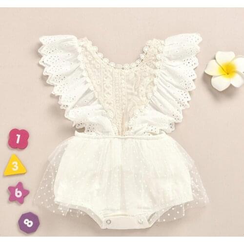 Summer New Newborn Baby Girl Flower Lace Romper Bodysuit Jumpsuit Tutu Dress Outfit Clothes 0-24M One-piece Outfit Sunsuit