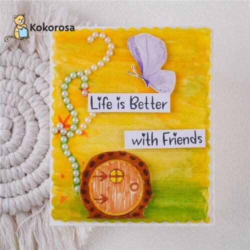 Kokorosa Life Is Better With Friends Cutting Dies Metal Dies Scrapbooking Album Card Making Embossing Stencil Diecuts New 2021