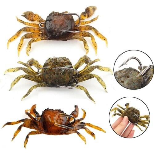1Pcs 10cm Saltwater 3D Crab Lures Bass Wrasse Cod Sea Fishing Hook Tackle Bait Sinking Fishing Lures