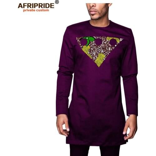 Men`s Casual Tracksuit African Clothing Dashiki Print Shirts and Ankara Pants Suit Wax Attire Outfits AFRIPRIDE A2016006