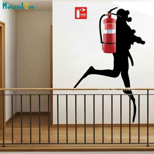 Scuba Diver Wall Sticker Fire Extinguisher Deep Dive Silhouette Vinyl Gift Decals Down Diving Happy Office Murals YT5176