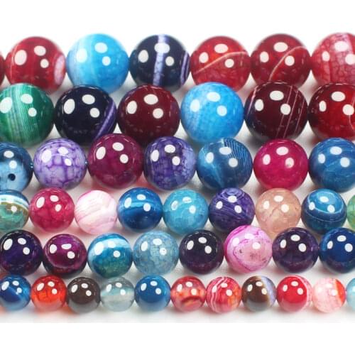Natural Crackle Multicolor Stripe Agates 6-12mm Round Beads 15inch ,Wholesale For DIY Jewellery Free Shipping