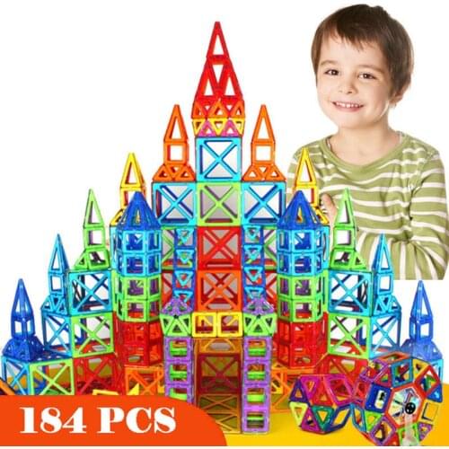 New 184pcs Mini Magnetic Designer Construction Set Model & Building Toy Plastic Magnetic Blocks Educational Toys For Kids Gift
