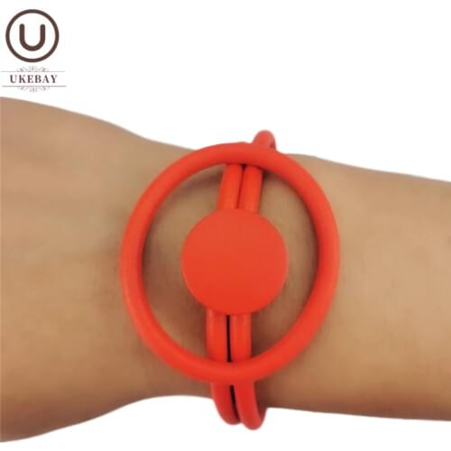 UKEBAY New Red Round Charm Bangles Women Watch Bracelets Red Rubber Rope Chain Elasticity Bangle Wood Jewelry Goth Birthday Gift