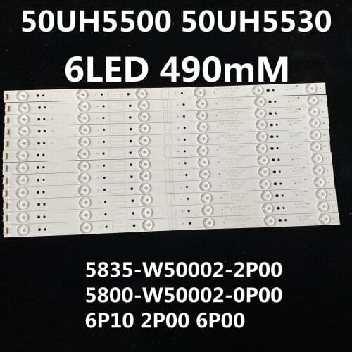 New 60 PCS/lot 6LED 490mM LED backlight strip for 50UH5500 50UH5530 5835-W50002-2P00 5800-W50002-0P00 6P10 2P00 6P00 APT
