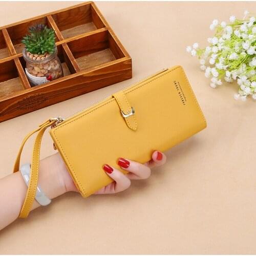 2020 New Style WOMENS Wallet Korean-style Solid Color WOMENS Clutch Bag Large Capacity WOMENS Wrist Wrap