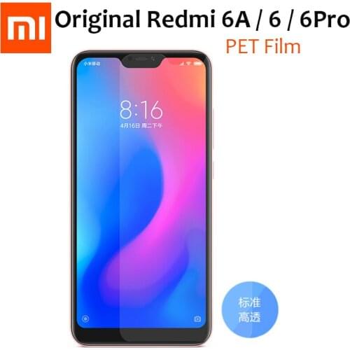 Original Xiaomi Redmi 6 / 6A / 6Pro PET Film High Permeability Screen Protector Curved Film Redmi 6 PRO (Not Tempered Glass)