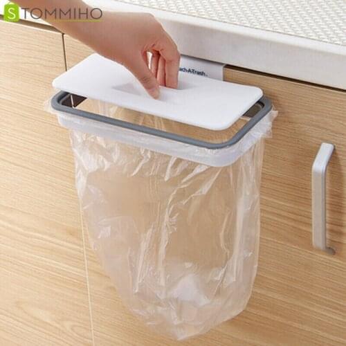 STOMMIHO Trash Storage Rack Kitchen Organizer Garbage Hanging Bag Plastic Portable Kitchen Hanging Garbage Bag Holder