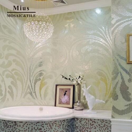 Custom Silver Glass Mosaic Patterns D2025