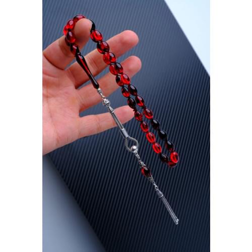TESBİHEFENDİ Silver Design Fire Amber Turkish handmade custom design Islamic prayer beads