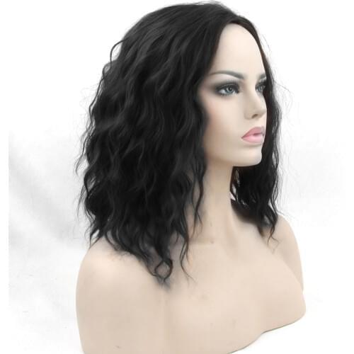 Soowee Cosplay Wig Curly BOBO Black Wigs Short Women Synthetic Hairpiece Heat Resistant Fiber Party Hair Piece