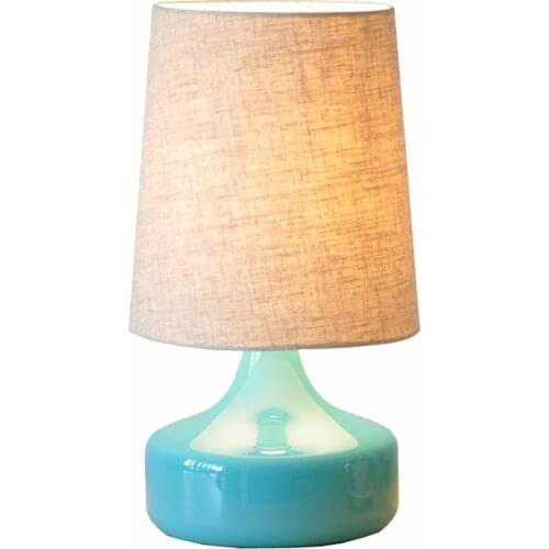 Modern Glass Bedroom Bedsides Table Lamp Fabric shade Creative Study Room Desk Lights Rattan Ball Insides Table Lighting Fixture