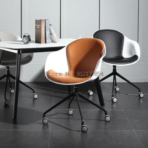 Modern And Simple Conference Chair With Armrests 360-degree Swivel Chair Nordic Home Study Backrest Office Computer Chair