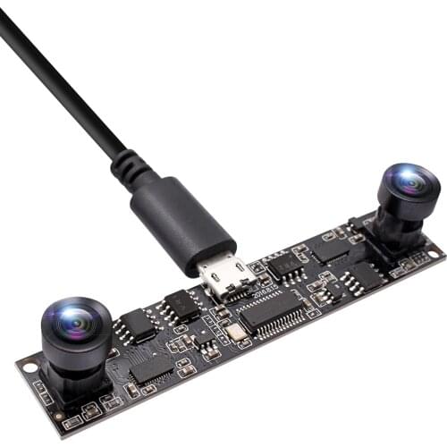 ELP 1MP 720P 30fps HD Dual Lens Stereo Video Camera Usb 2.0 Board Camera Module for People Counting System, 3D printer
