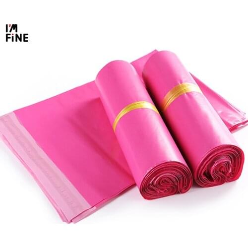 Deep Pink Poly Mailing Adhesive Envelope Bags Bolsa Gift Packaging Bags Plastic Mailer Pink Garment/Boxes Post Bags